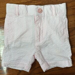 Charming Pink Seersucker Kids Shorts